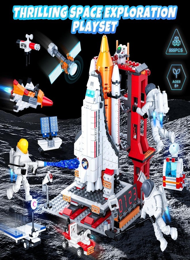 Amoyasite Space Exploration Shuttle Toys for 6 7 8 9 10 11 12 Year Old Kids, Girls, Boys, 12-in-1 STEM Projects Rocket Building Toy Kit with 3 Astronauts, Airplane Rocket Set, Gift idea for Ages 6 +, 885 Pcs - Image 3